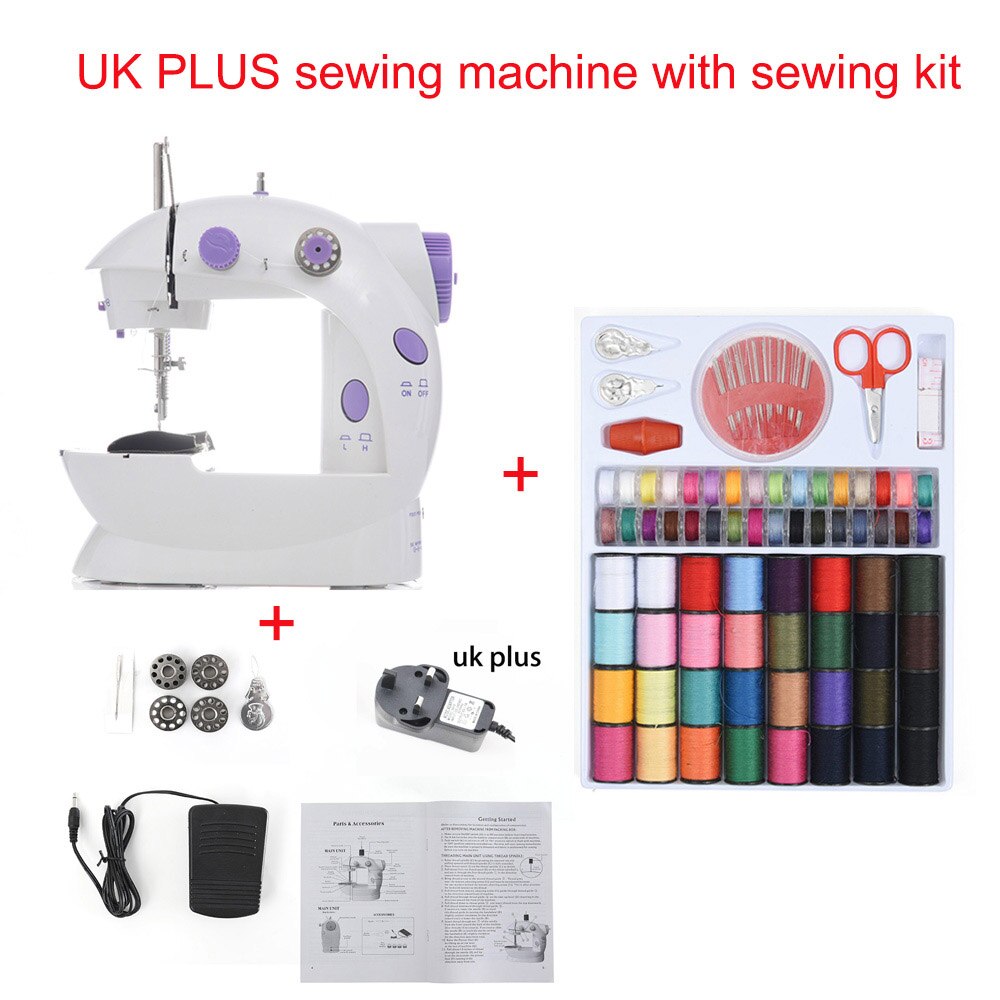 Mini Portable Handheld sewing machines Stitch Sew needlework Cordless Clothes Fabrics Electrec Sewing Machine Stitch Set 16: UK PLUG with Ki