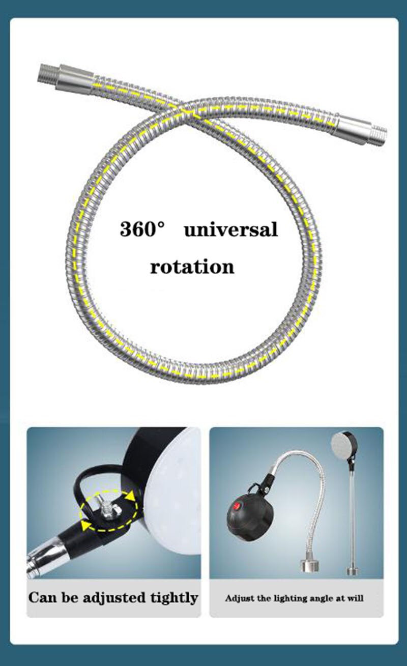 1PC LED Machine Tool Work Light Strong Magnetic Base Magnet Punch Milling Machine Grinder Mechanical Lighting Table Lamp 220V24V