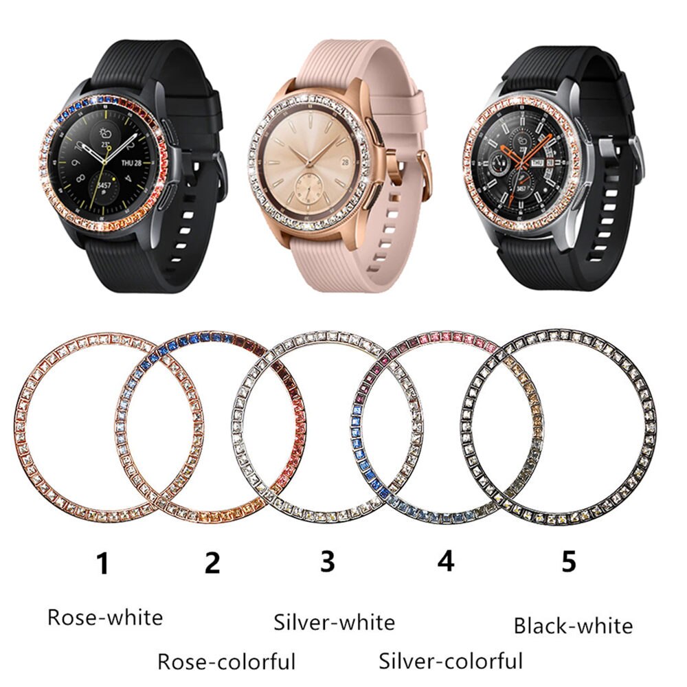 Galax fit smart watch lock till samsung galaxy watch 46mm 42mm bezel ring smart accessoarer självhäftande skydd mot repor