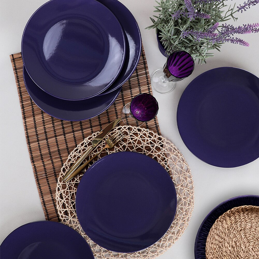 Keramika keramik -sæt ege service tallerken 25 cm 6 prc - lilla, tallerken, catering, køkken, middag, , hjem, hjem,