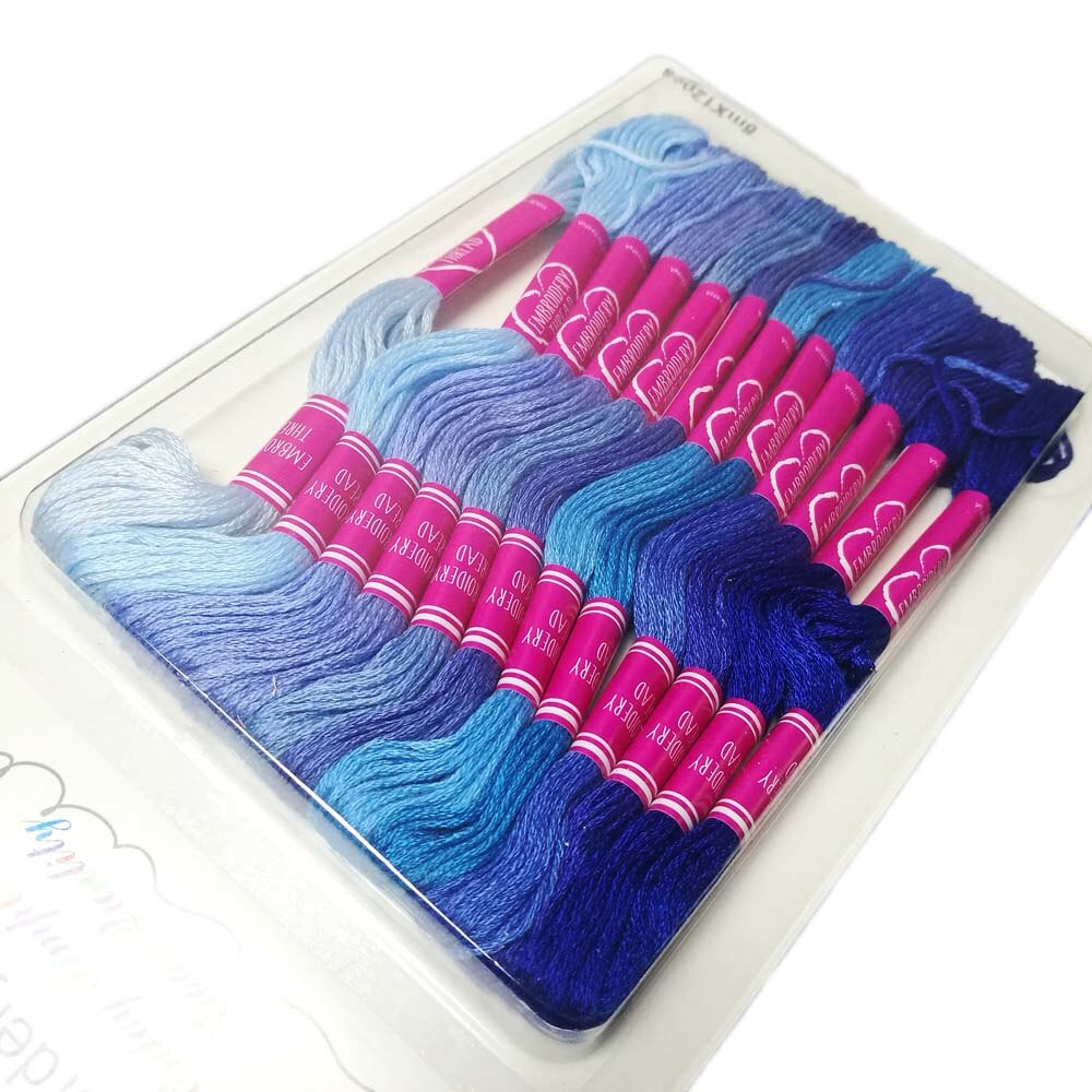8/12 skeins Mr.hu Embroidery Thread Floss Anchor Similar DMC Cross Stitch Cotton Threads Hand DIY Sewing Craft Thread TH00051: blue 12 skein