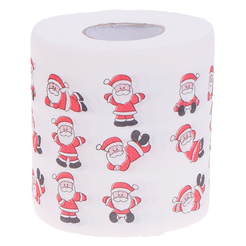 Rollo de papel higiénico navideño para el hogar, Papá Noel, papel higiénico, suministros de Navidad, decoración navideña, servilleta de mesa: A