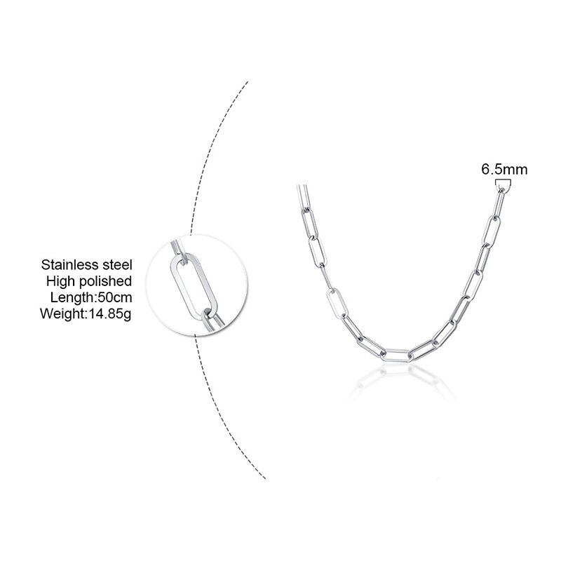 MÄNNER ALTA ERFASSEN CHARME HALSKETTE EDELSTAHL RECHTECK PAPIER Clip Verknüpfung LICHT MASCHINE KETTE Halsband HERREN SCHMUCK 20 Zoll