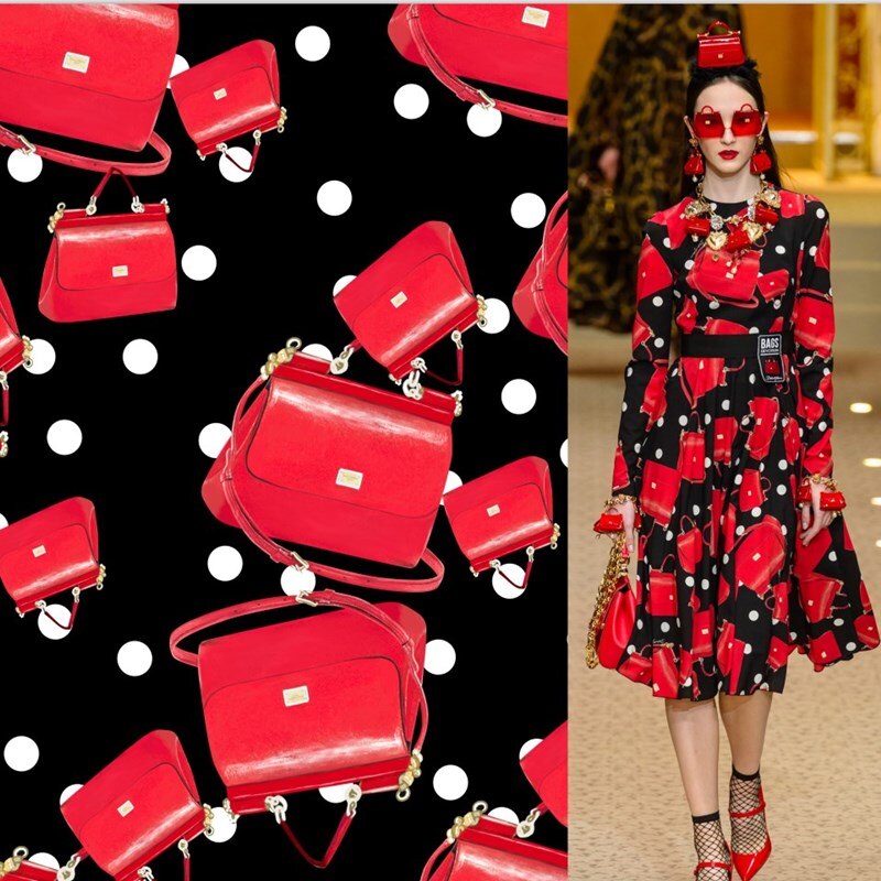 10 styles of the latest brand fabrics imitation silk digital printing hats scarves home sewing fabrics: 6 / Length 100cm