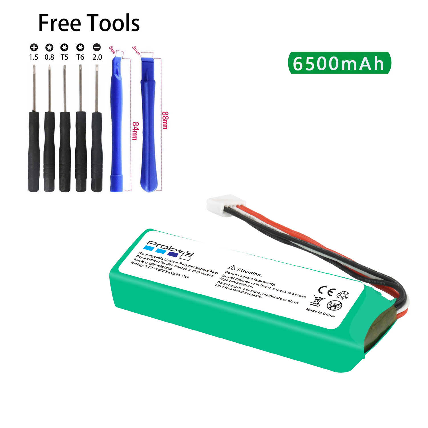 For JBL Charge 3 Charge3 6500mAh Battery GSP1029102A +Teardown tool: Default Title