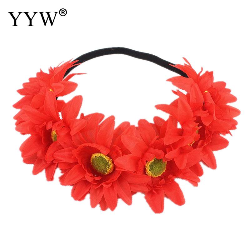 Guirnalda de flores para de boda, diadema hawaiana, sombrerería de , accesorios para el cabello, flores artificiales, banda para el pelo para novia,: red