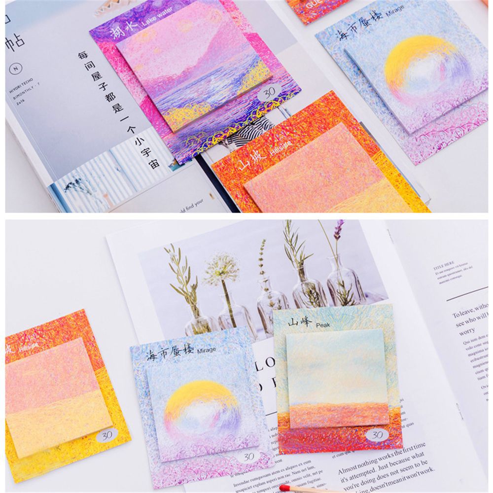 30 Sheets/pack Leuke Kawaii Schilderen Creatieve Memo Pad Sticky Notes Memo Notebook Briefpapier Stickers Office School Leveranties