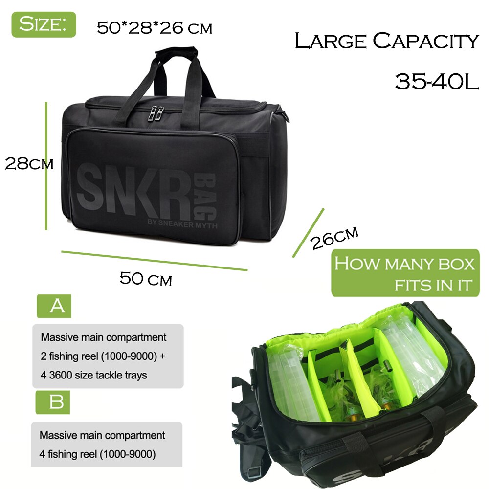 Bolsa para carretes de pesca grande impermeable, mochila para pescar resistente al agua, adecuada para guardar aparejos de pesca al aire libre, bolso de viaje de pesca deportiva tamaño XL