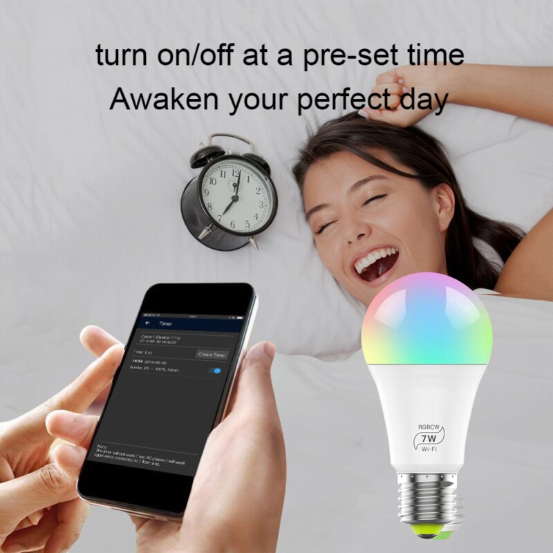Wireless Bluetooth 4.0 Smart Bulb Home Lighting Lamp 7W E27 Magic RGB +W LED Change Color Light Bulb Dimmable IOS /Android