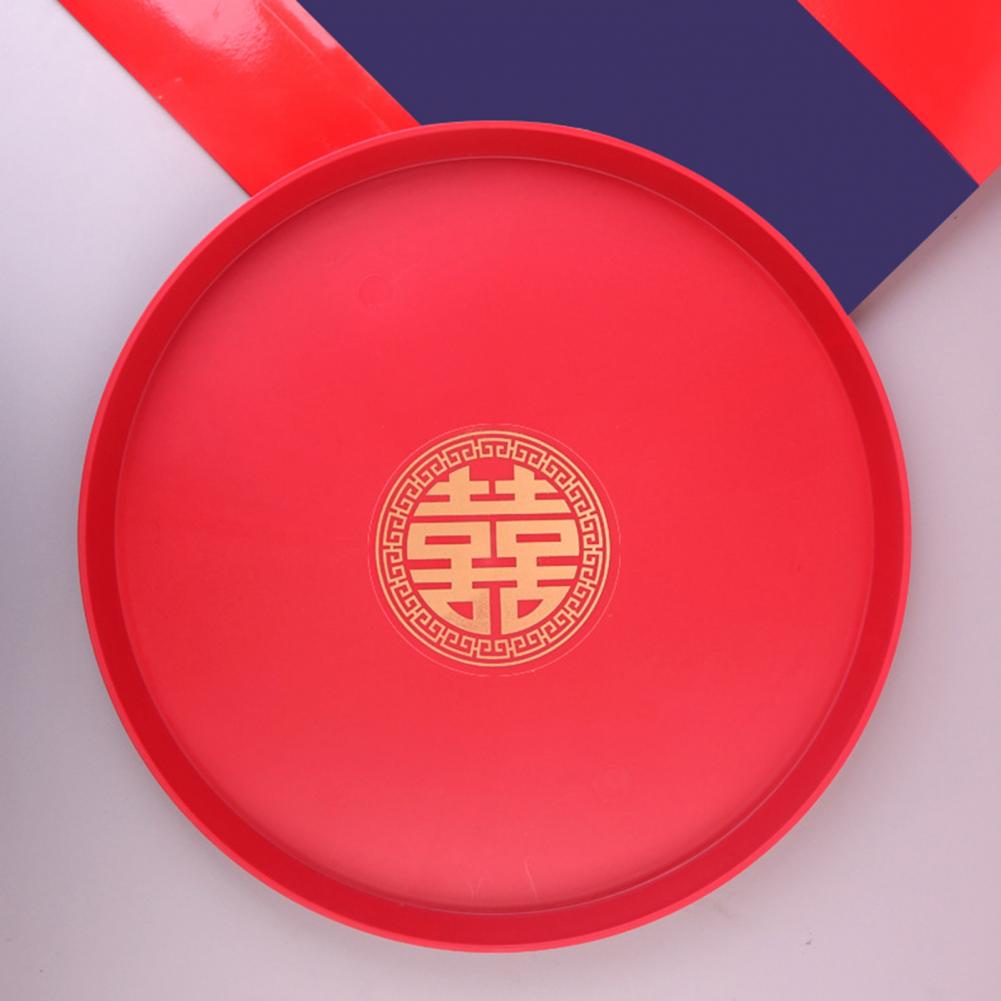 Chinese Traditional Red Tea Tray Bright Color Table Serving Tray Food Plate Wedding Decor plateau de service поднос для декора