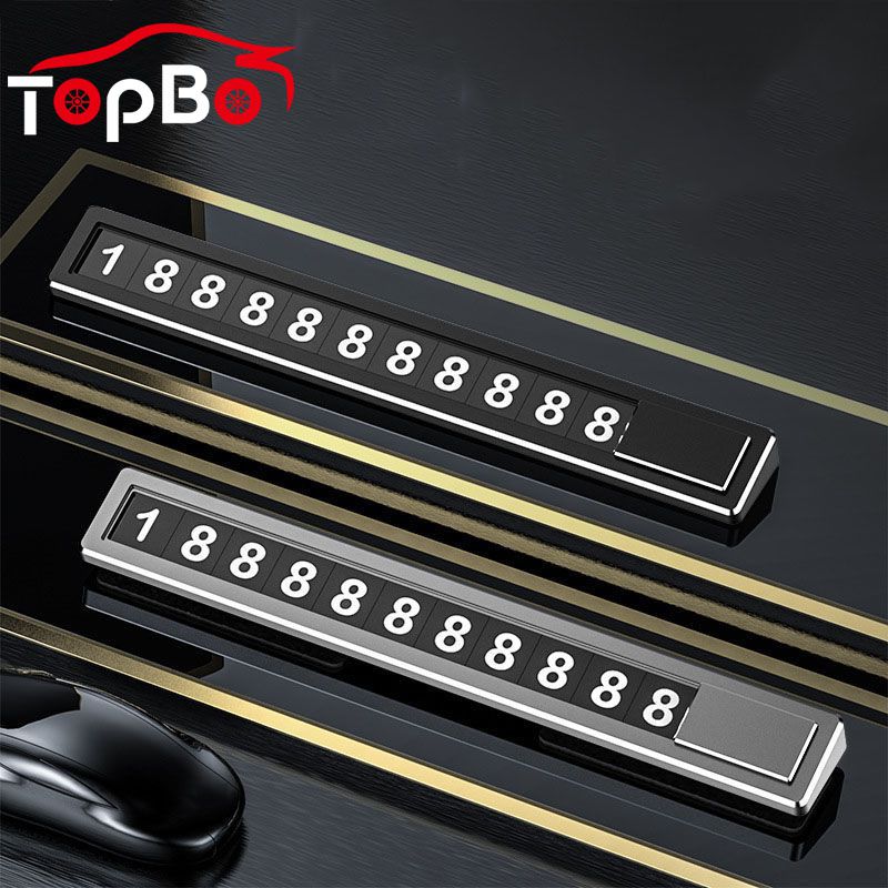 Metalen legering auto telefoonnummer kaart kentekenplaat tijdelijke parkeerkaart verborgen schakelaar telefoonplaat nummerkaart autosticker autostyling