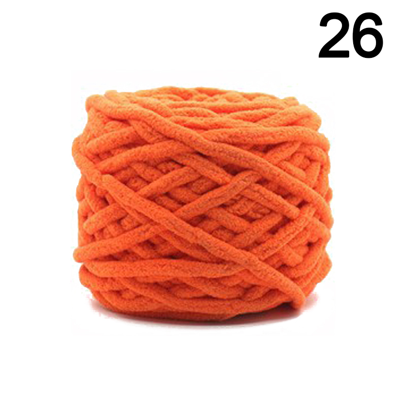 100g/Bal Chenille Breien Grof Garen Zachte Dikke Ijs Strip Lijn Hand Gehaakte Weven Sjaal Deken Draad Handwerken ambachten: Oranje