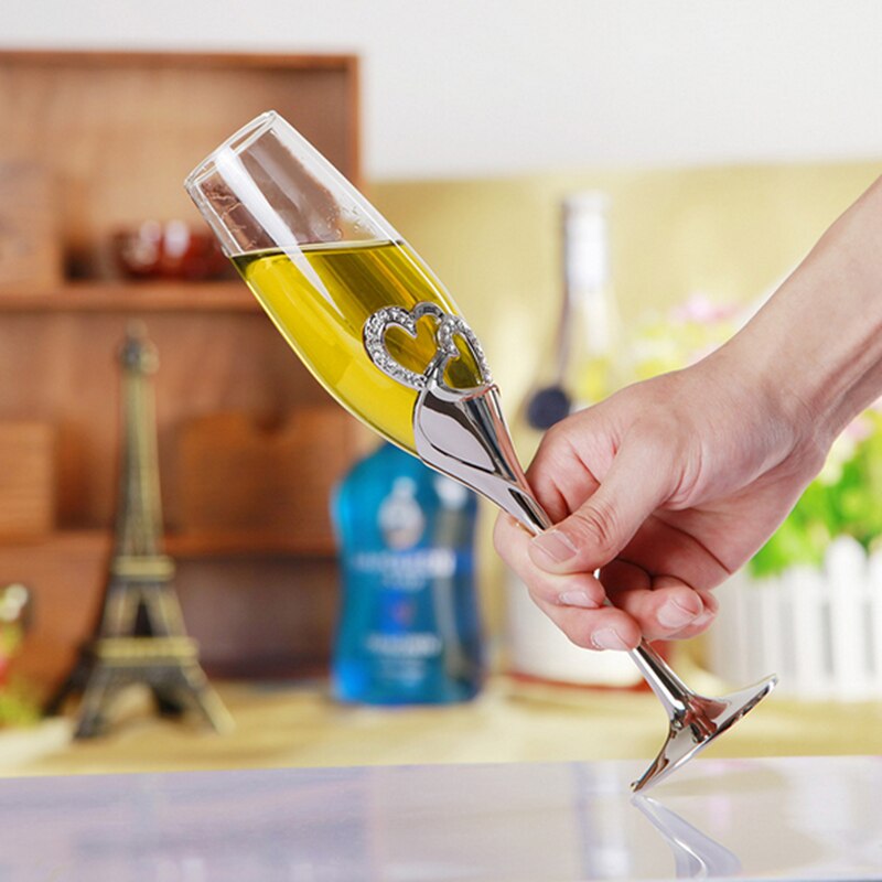 2Pcs Wedding Wine Glasses Champagne Glasses Wine Glass Set Cocktail Glass Bride and Groom Wine Cups Party Valentine's Day