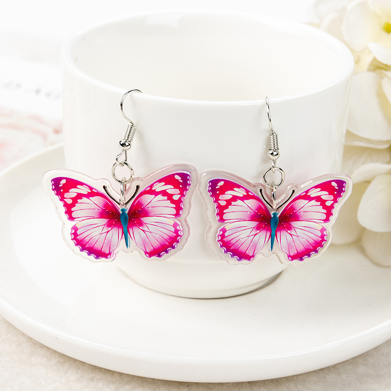 1 paire de boucles d'oreilles papillon mignon pour femme, dégradé acrylique, papillon coloré, goutte d'eau, d'anniversaire pour fille: Bronze