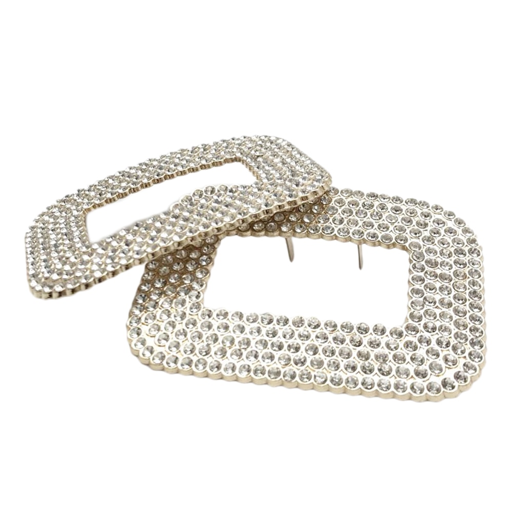 2 uds. De broches de cristal para zapatos, Charms, hebilla, accesorios de decoración para zapatos de novia para mujer
