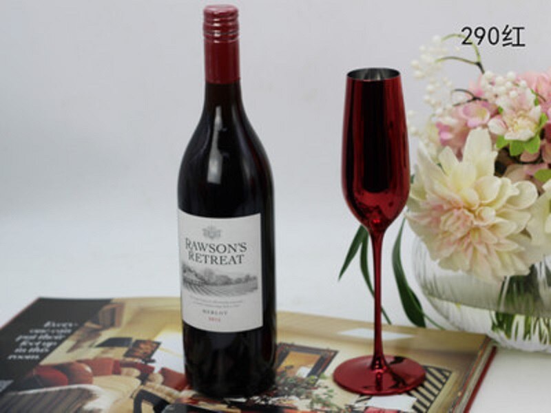 Rød farge plating metall glass beger vin champagne... – Grandado
