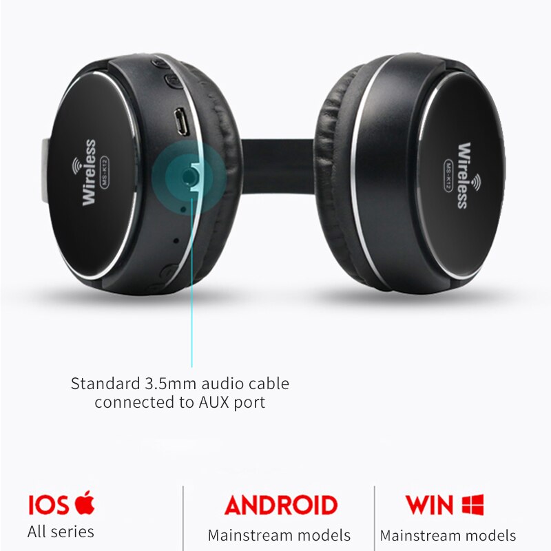 PHOMAX Wireless Headphones Bluetooth Headset Earphone Deep Bass Headphones With Mic TF Card For Ipad Mobile Phone