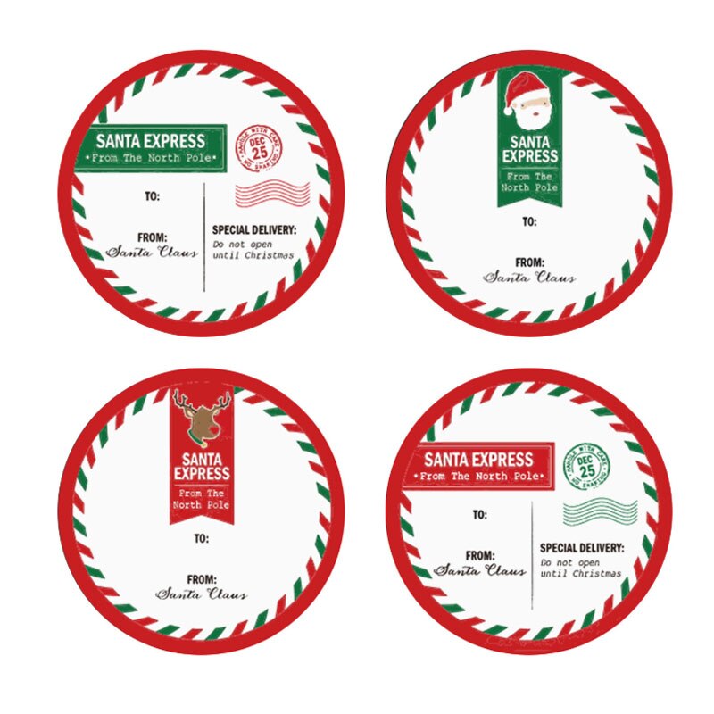 Merry Christmas DIY Handmade Sticker Package Thank You Label Sealing Stickers Party Festive Decor Supplies Children Adult