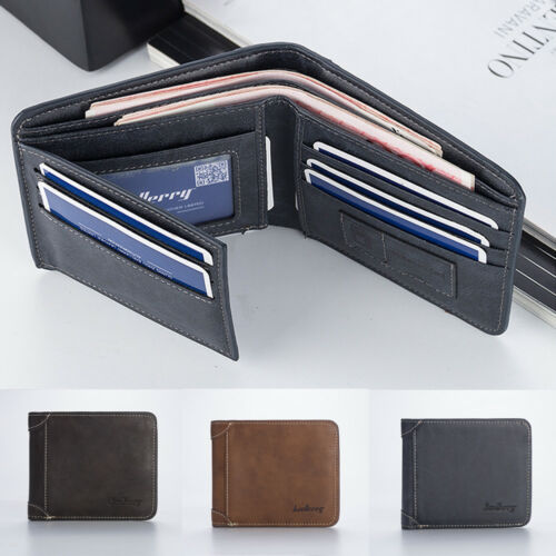 Herre afslappet tegnebog læder kort foldbar tegnebog pung 17 kreditkort indehaveren
