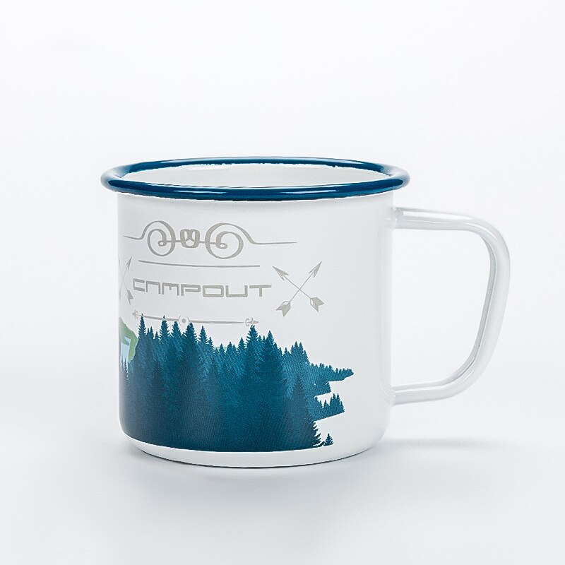 Taza de Camping esmaltada de 300ml, colorida, de Metal esmaltado para café, té y campamento, tazas para acampar, senderismo, mochilero, Picnics de pesca