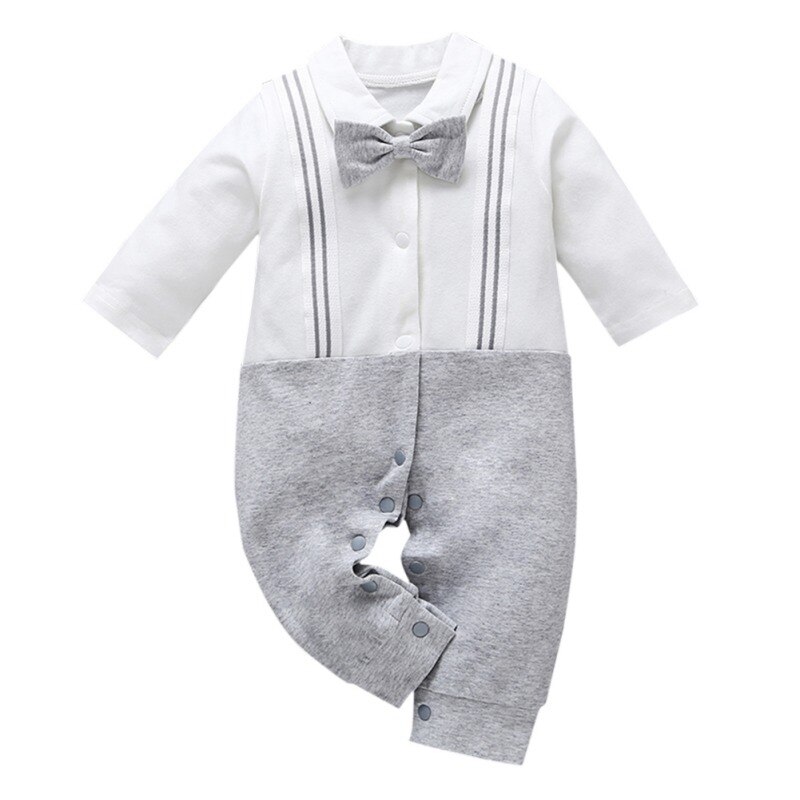 Spring Baby Boy Rompers Long Sleeve Gentleman Newborn Cotton Rompers Summer Baby Jumpsuit Costumes