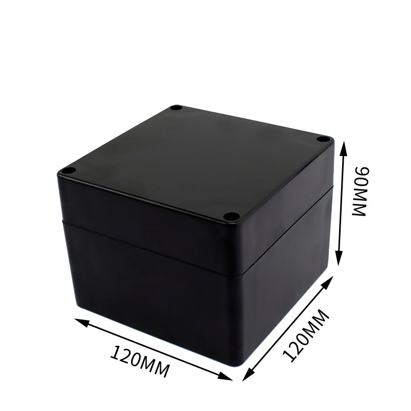 Black Box Outdoor Waterproof Case Plastic Box Electronic Project Case Instrument Waterproof Junction Box Housing: 120-120-90