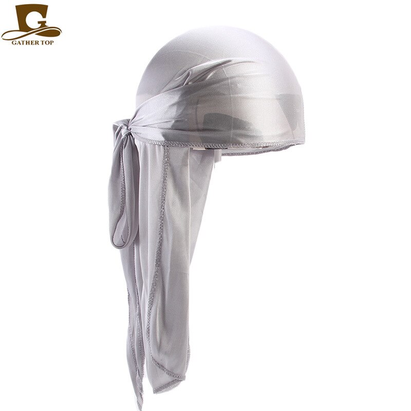 Turag sombreros diadema pirata de los hombres y las mujeres sombrero de seda suave de Nylon tapa: Plata