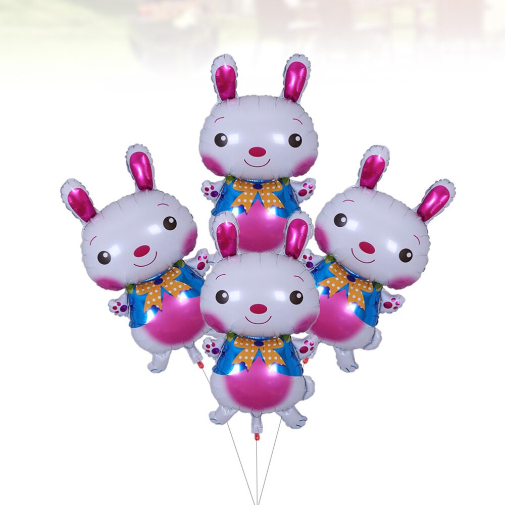 4 st ballong chic snygg tecknad kanin aluminiumfolie ballonger påsk dekorativa ballonger aluminiumfolie kanin ballong