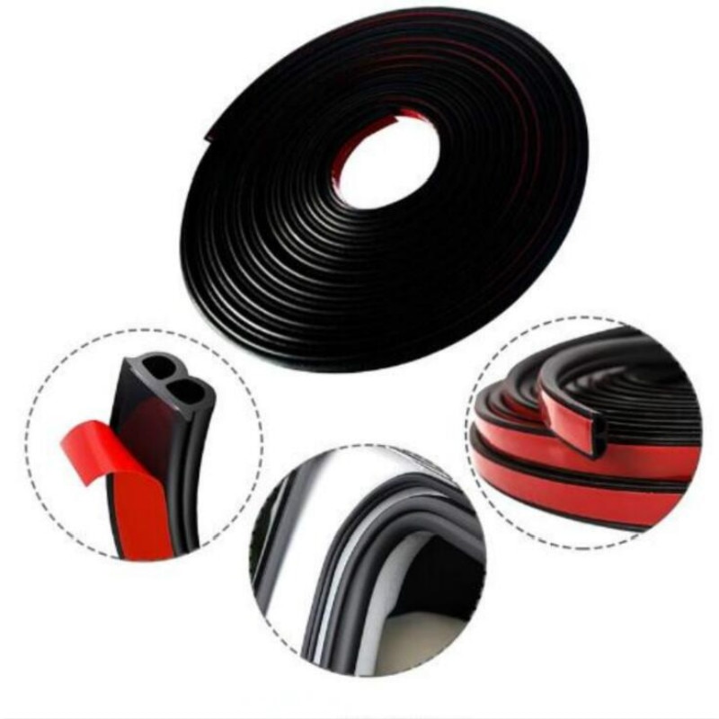 B Shape Car Rubber Strip Car Door Seal Strips Sticker Weatherstrip Rubber Seals Sound Insulation Sealing Car Accessories 5M