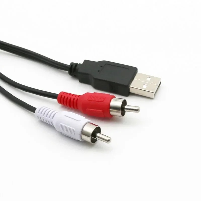 1.5m usb til dobbelt lotus-kabel usb  to 2 rca lyd- og videokabel set-top-boks tv usb til lydforlængerkabel