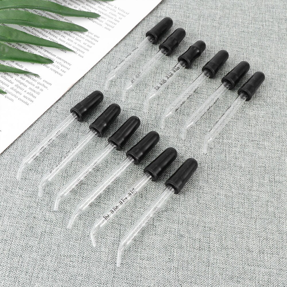 12 stk buet hoved glasdråber glaspipette lab pipette med skala linje lab tilbehør skoleartikler til skolen