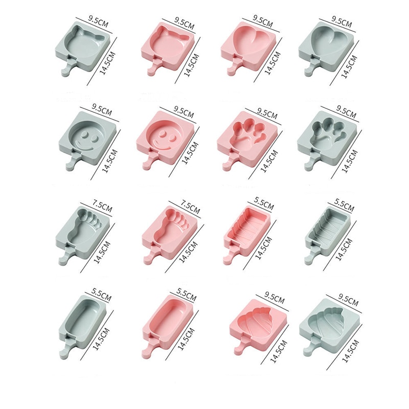 Ice Cream Popsicle Molds Cartoon Ice Silicone Frozen Storage Silicone Thick material DIY Molds Ice Cube Moulds Ice Cream Makers