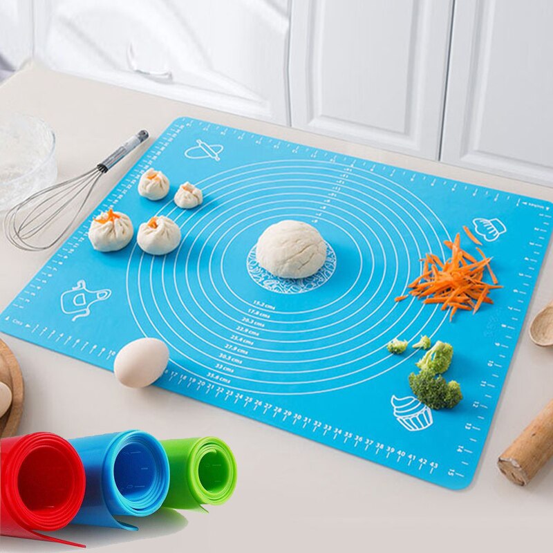 Tapis de cuisson multicolore en Silicone, 70/50/40cm, plaque de pâte à Pizza, à rouler souple, pour couper la pâte à gâteau Fondant, ustensiles de cuisson