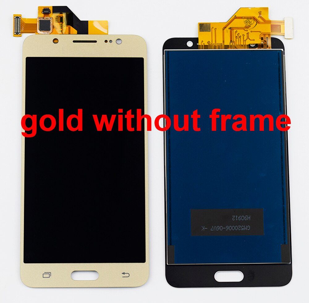 Pour Samsung Galaxy J5 écran LCD J510 SM J510F J510FN J510M J510Y/DS panneau LCD + cadre d'assemblage de numériseur d'écran tactile: gold without frame