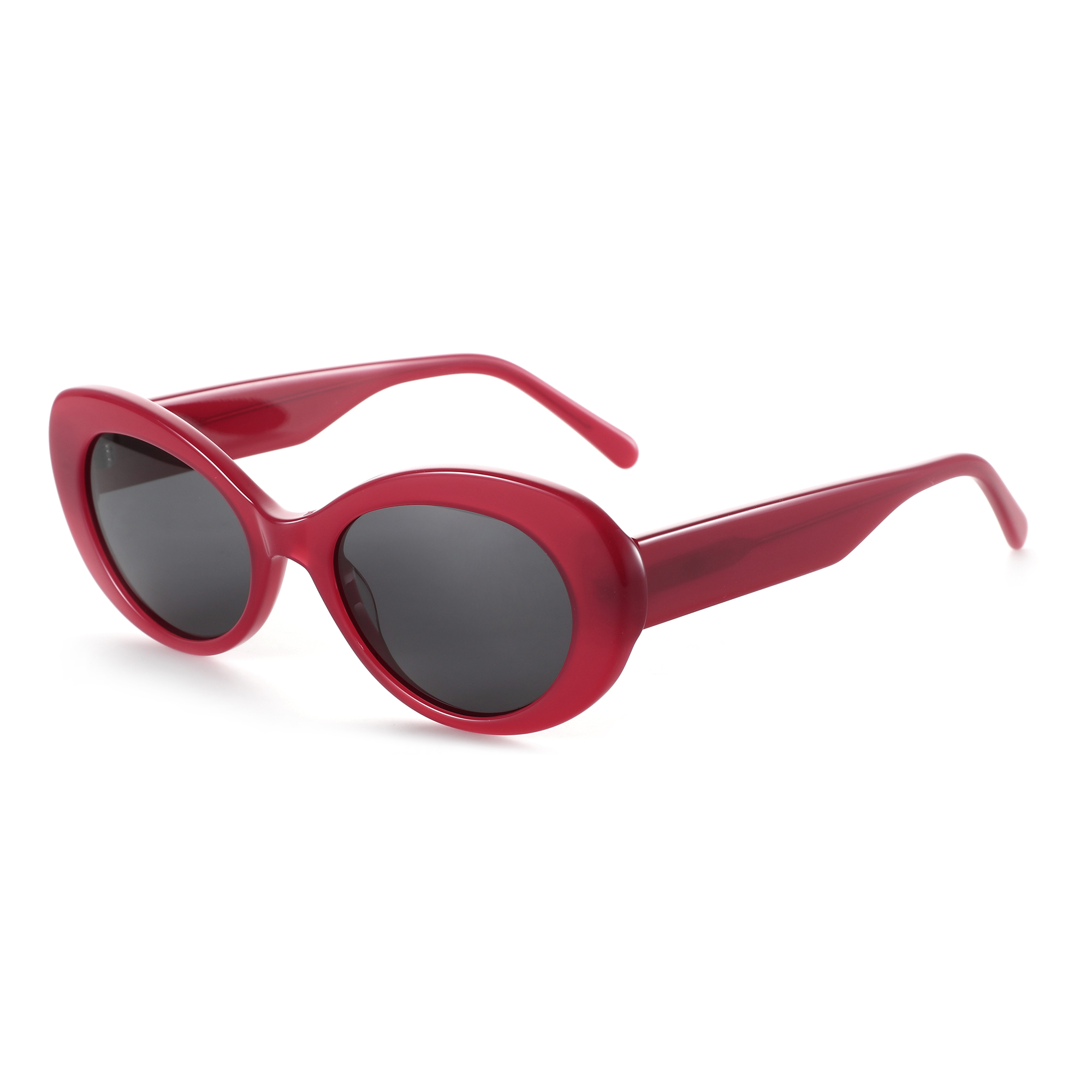 ZENOTTIC dames ovale handgemaakte acetaat gepolariseerde zonnebril UV400 beschermende zonnebril voor dames cadeau: Roze