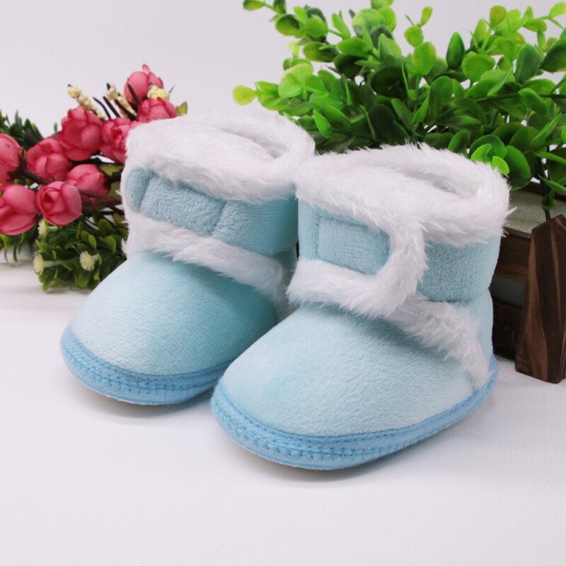 Warm Fleece Baby Girl Snow Boots For Baby Girl Boy Anti-silp Prewalker Booties Baby Shoes Toddler Shoe 0-18 Months: L / 7-12 Months