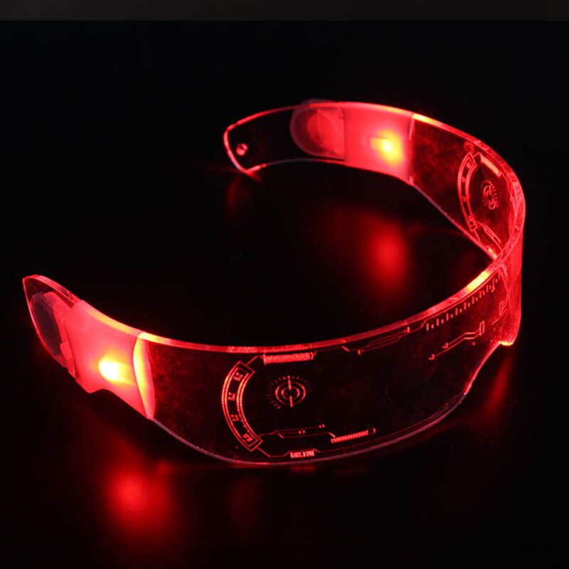 Magic Led Luminous Glasses Party Futuristic Electronic Visor Glasses Light Up Glasses Prop DIY Halloween Festival Performance