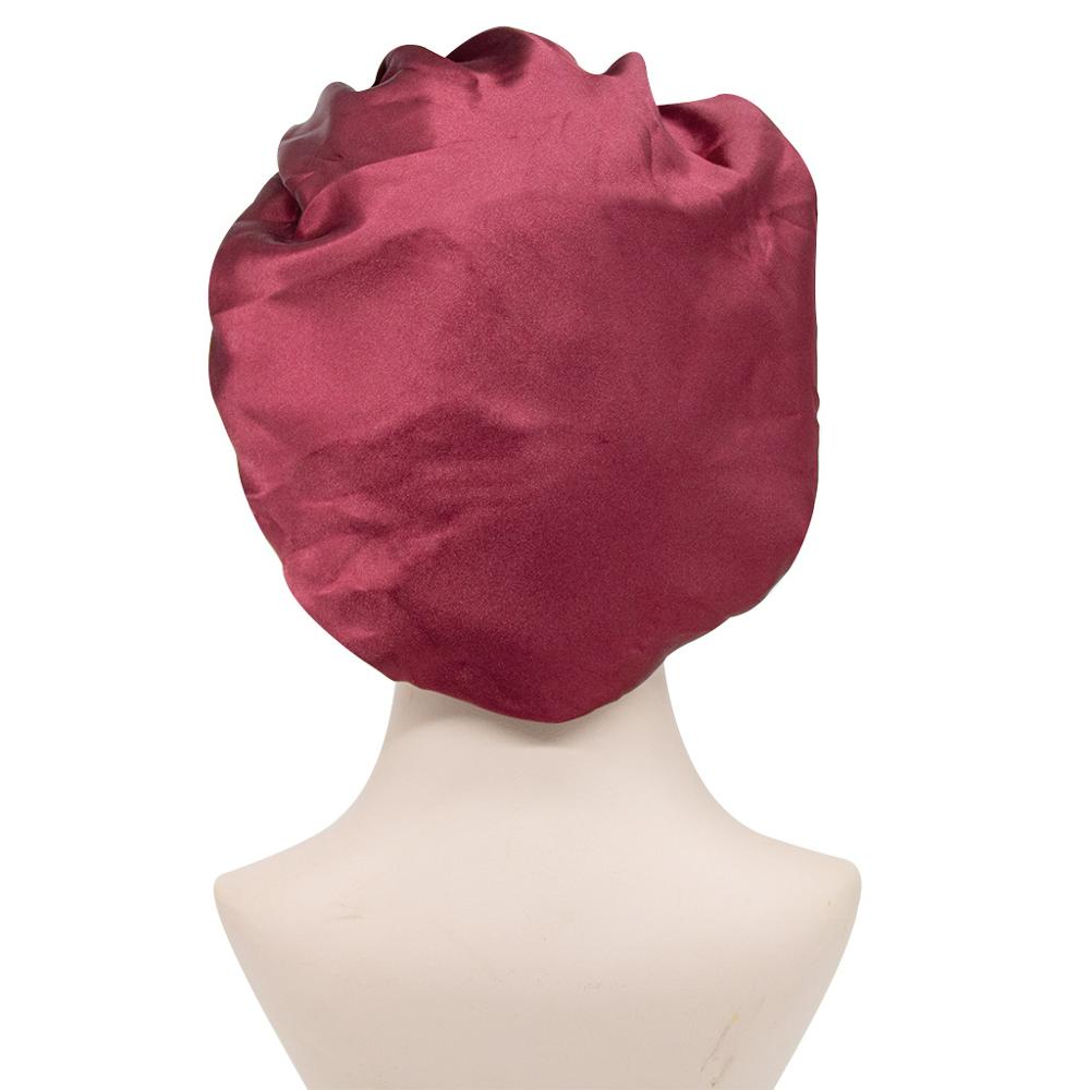 Gorro de descanso de ala ancha de satén para mujer, gorro de dormir para el cuidado del cabello, gorro de noche, Unisex, gorro de ducha, envoltura de cabeza de seda