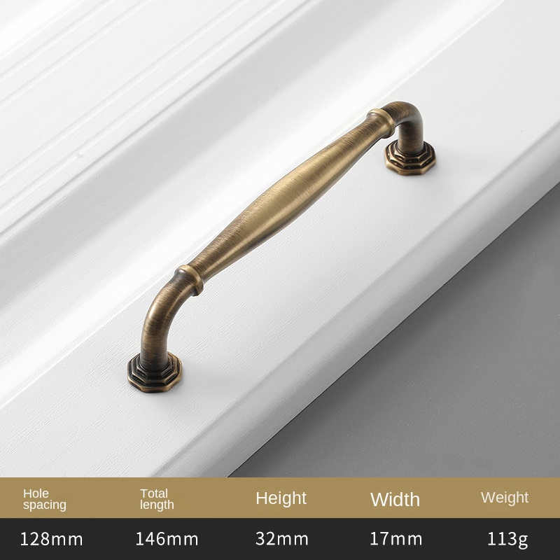 American pure copper solid furniture closet door brass single hole handle Chinese vintage cabinet drawer copper handle