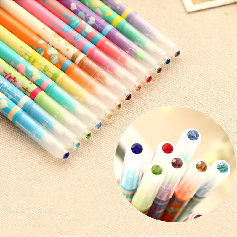 EZONE Markieren Stift Doppel geleitet Fluoreszierende Stift Süssigkeit Farbe Diamant markieren Stift Für freundlicher Zeichnung Graffiti DIY Versorgung