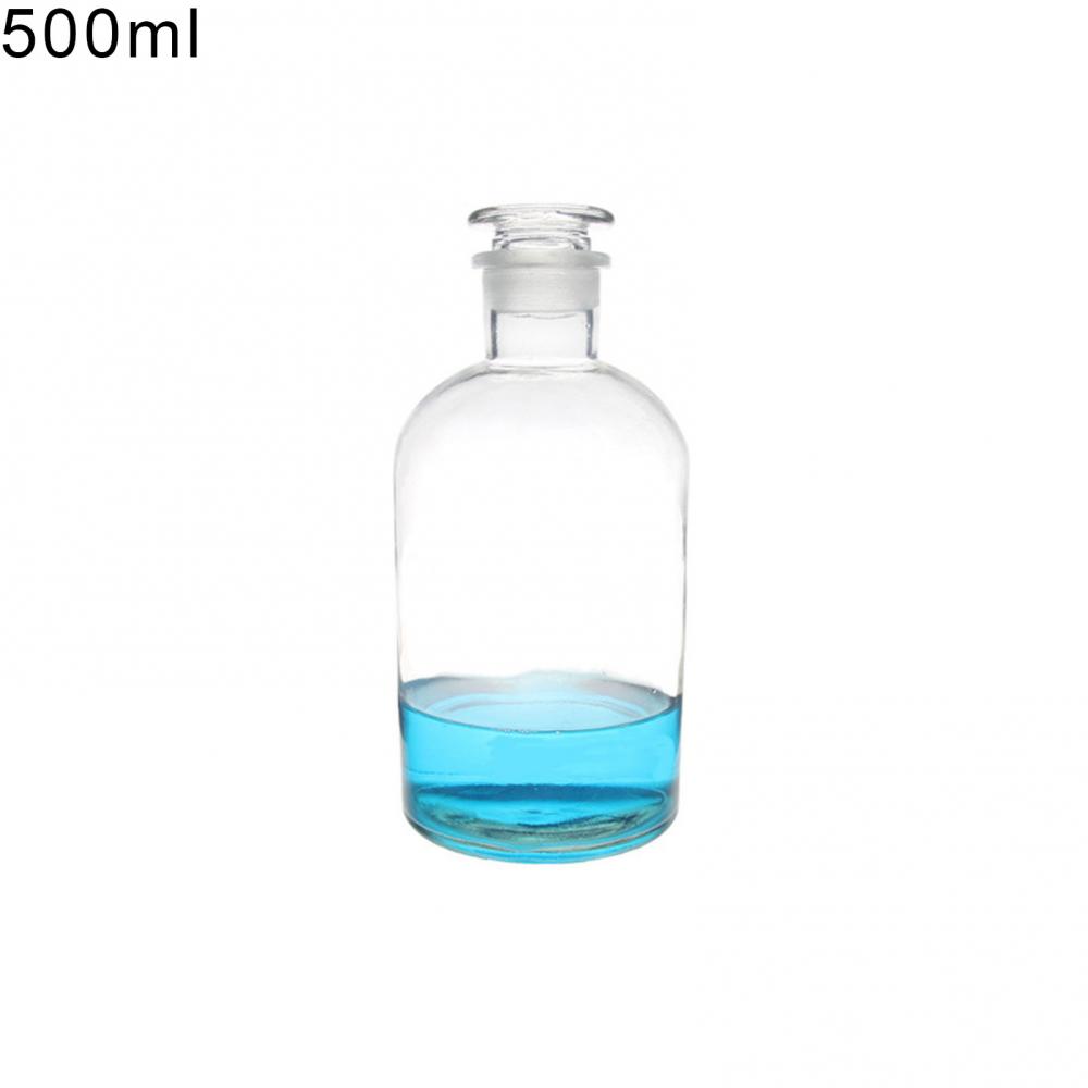 30/60/125/250/500ml Clear Portable Glass Jar Reagent Bottle Storage Container: 500ml