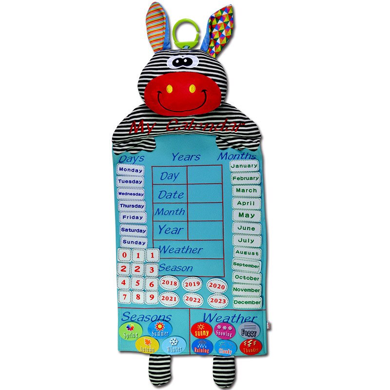 Kids Calendar Fabric Toy Time Learning Weather Seasons Early Educational Hanging Calendars Calendrier Educatif Toys for Children