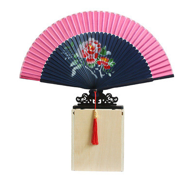Abanico de baile Para mujer, ventilador de seda de bambú, Cheongsam chino, Hanfu, clásico, portátil, Para Boda, Verano