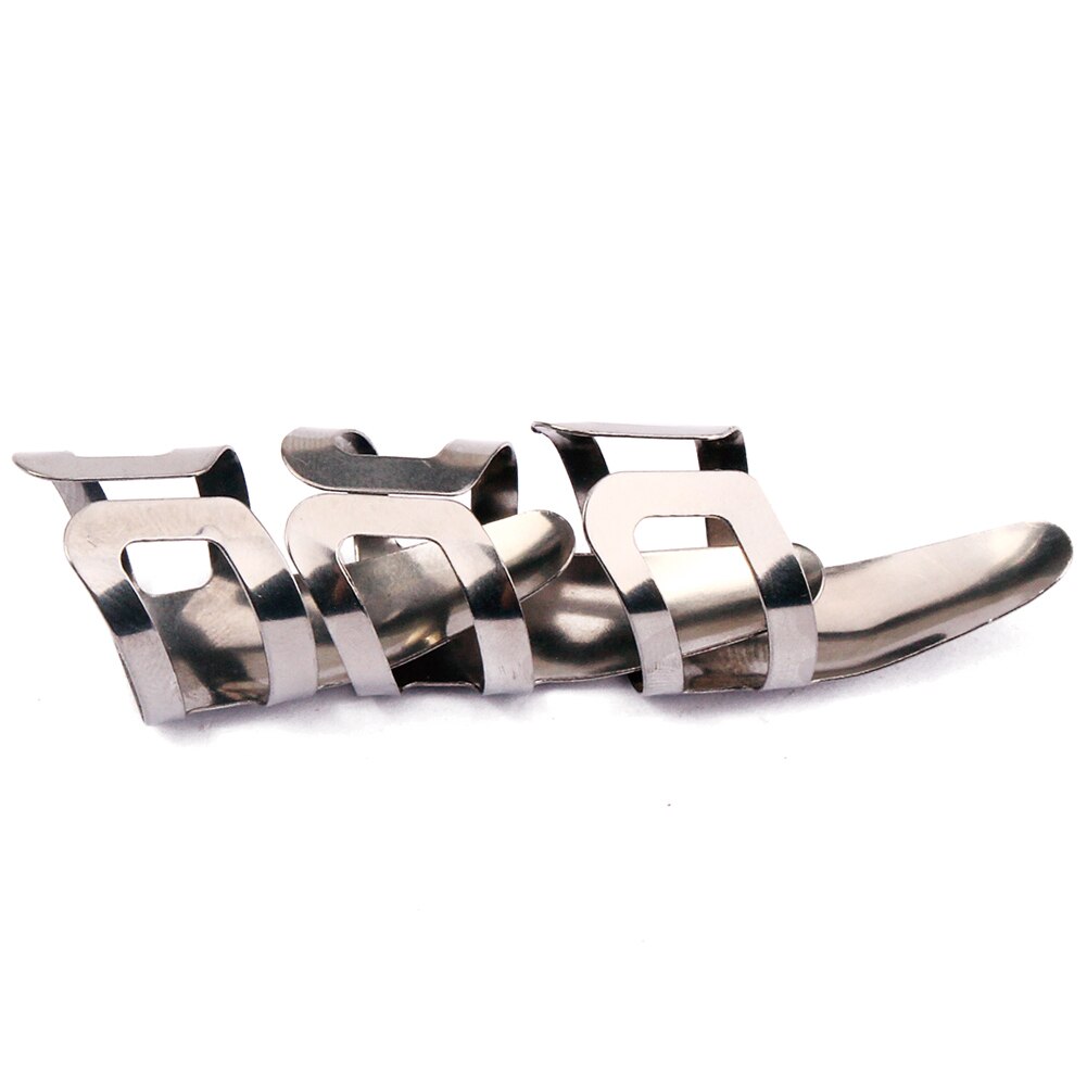 Anillo de púa para guitarra, ukelele Banjo de acero inoxidable, 3 uds.