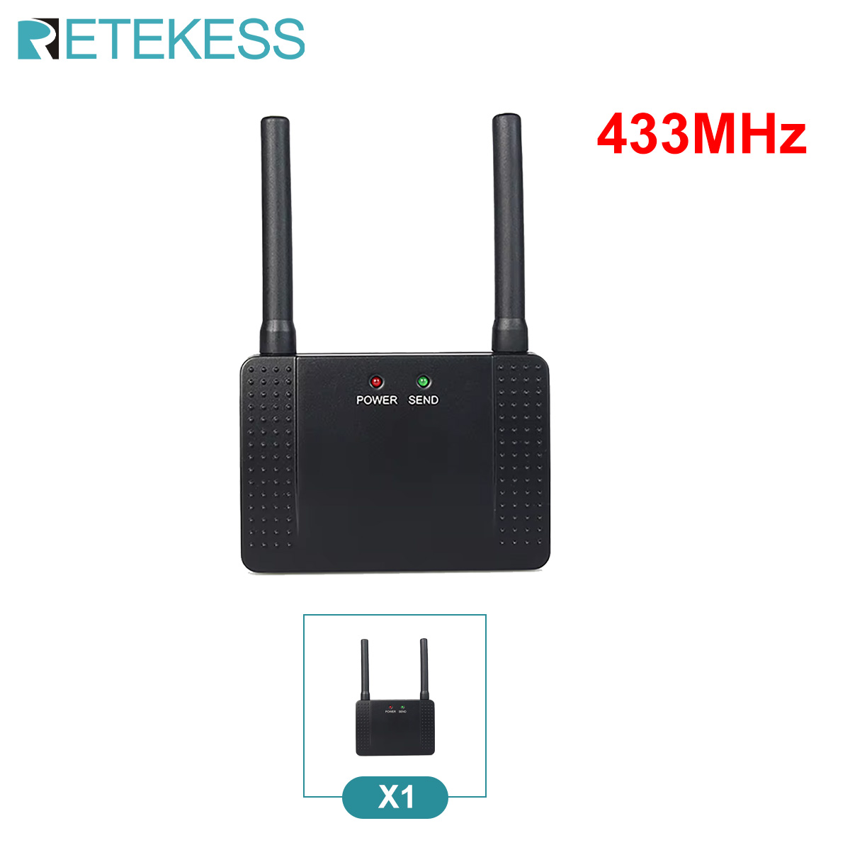 Retekess Versterker 500Mw Rf Draadloze Repeater Signaal Versterker Leren Code Extender Voor T117 Belknop 433Mhz F4408A: Default Title