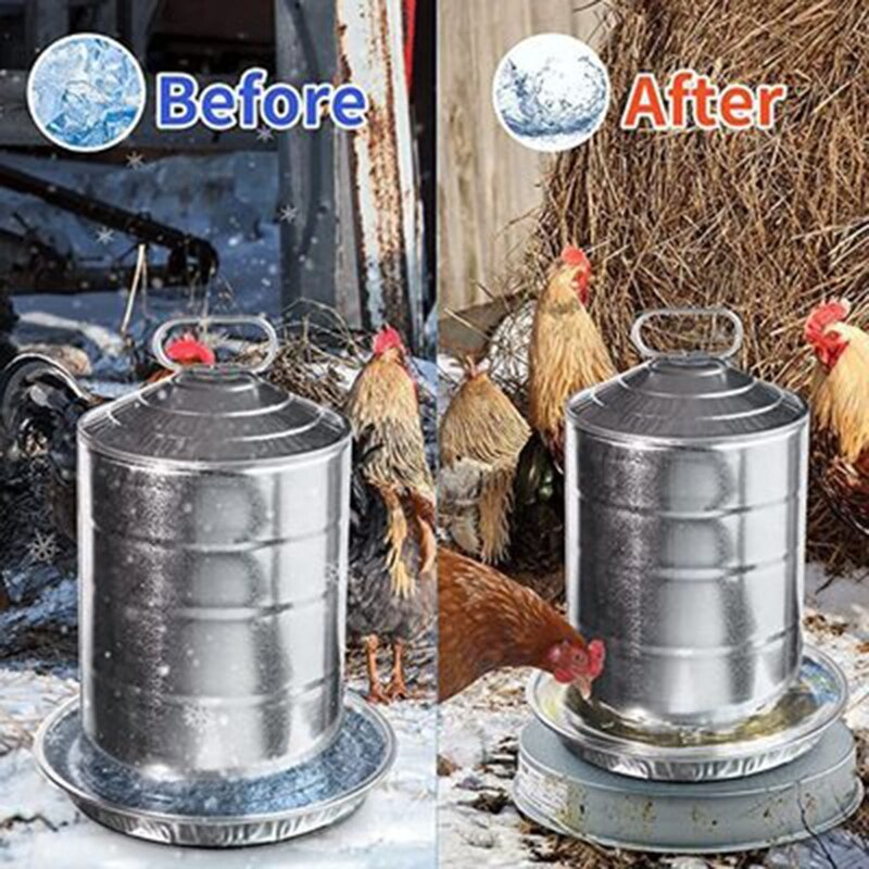 Metal Poultry Founts Water Heater Poultry Waterer Heated Base for Farm Feeder