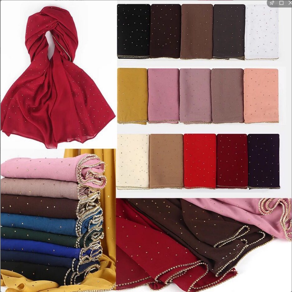 Yiwu usine femme musulmane en mousseline de soie chaude turquie arabe froissé hijab écharpe