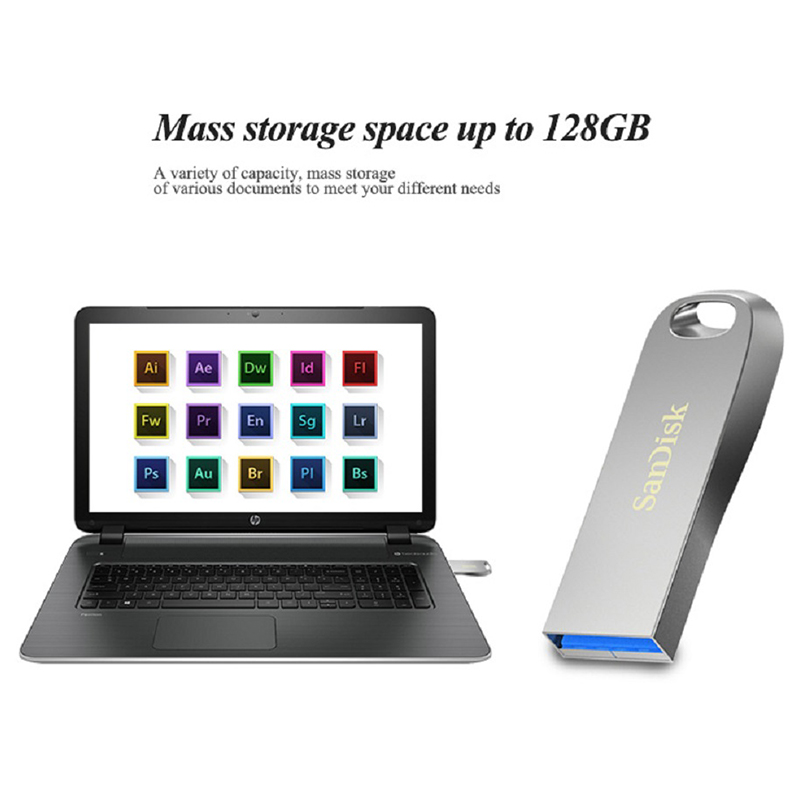 Sandisk usb flash drive 3.2 mini pendrive usb flash drive 128 64 32gb pen drive 400mb usb flash vara chave de disco usb para computador