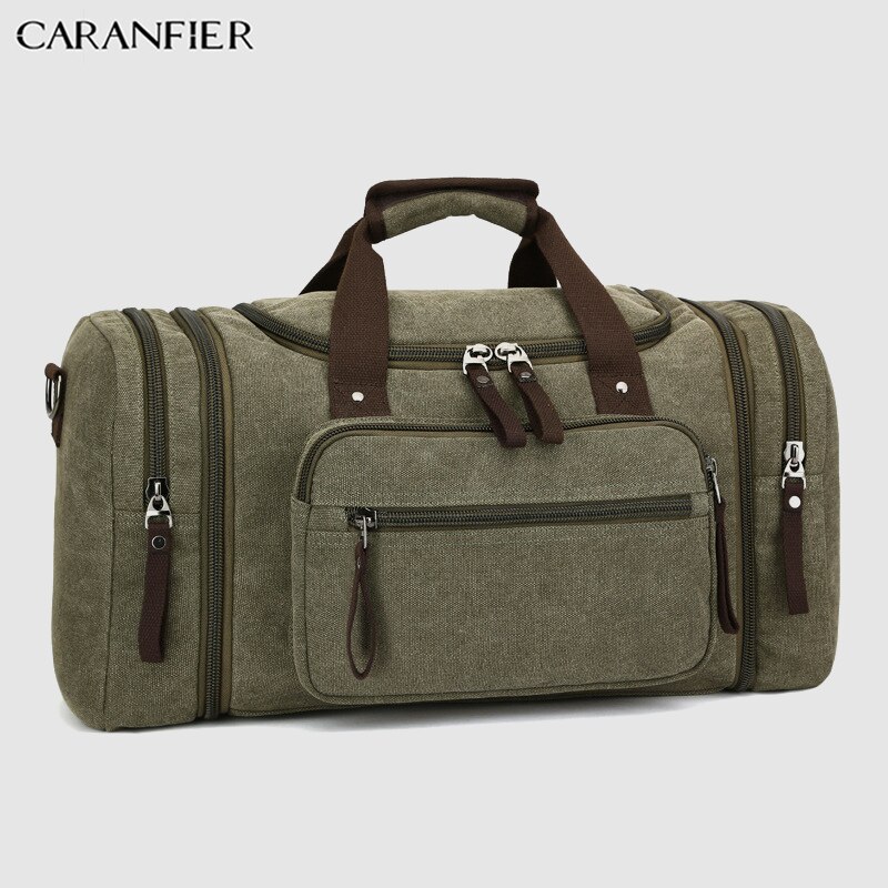 CARANFIER-Bolso de hombro de escalada para hombre, bolsa de lona, plegable, portátil, multifunción, para viaje al aire libre: Green