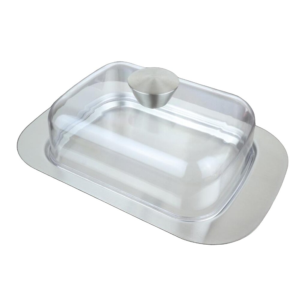 Butter Dish Stainless Steel Tray with Metal Lid for Butter Kitchen